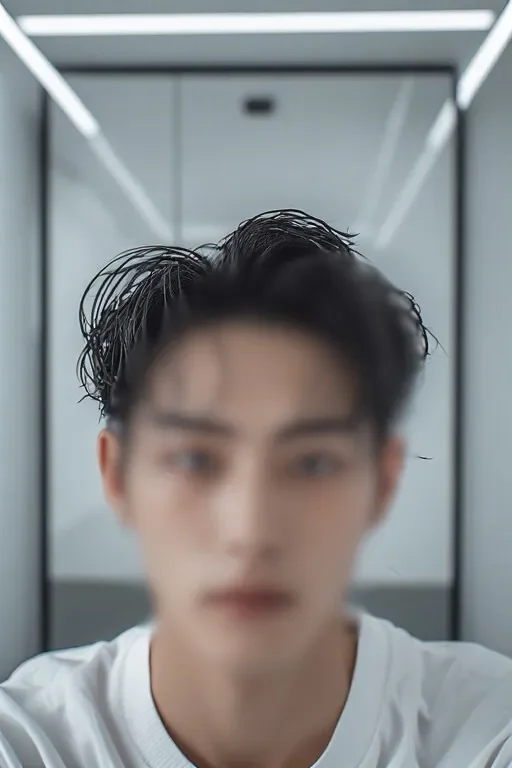 젖은 머리 스타일링과 화이트 티셔츠로 깔끔한 인상을 주는 부천 지역 전담 여성마사지 매니저.