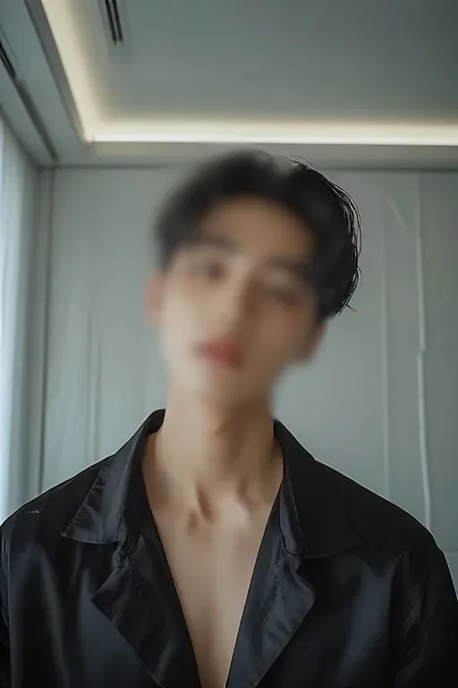 세련된 블랙 셔츠를 입고 신뢰감을 주는 강남 여성전용마사지 전문 매니저 모습.