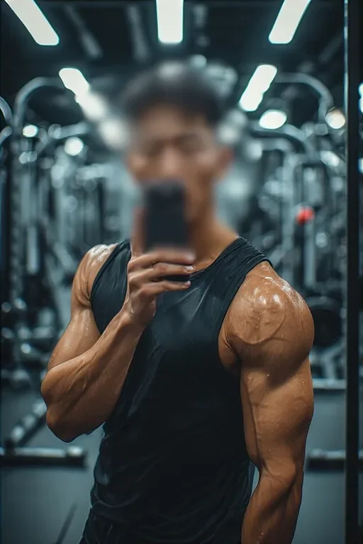 피트니스 센터에서 철저한 자기관리로 다져진 근육질 체격의 용산 지역 전담 토닥이 매니저.